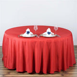 108" Red Polyester Round Tablecloth