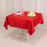 Red Seamless Lamour Satin Square Table Overlay - 54inch