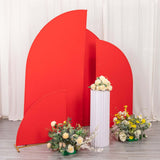 Set of 4 | Matte Red Spandex Half Moon Chiara Backdrop Stand Covers