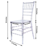 4 Pack Resin Chiavari Chairs Transparent and Stackable Clear - Sleek Armless Design for Weddings