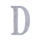 6 inch Silver Decorative Rhinestone Alphabet Letter Stickers DIY Crafts - D#whtbkgd