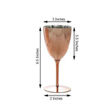 6 Pack | Blush/Rose Gold 8oz Plastic Wine Glasses, Disposable Goblets