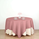 Dusty Rose Polyester Square Tablecloth 90x90 Inch