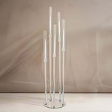 Round Cluster Taper Candelabra Candle Holders, Votive Pillar LED Candle Holders Round Mirror Base