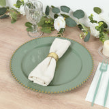 10-Pack Economy Round Plastic Charger Plates 13inch in Dusty Sage Green