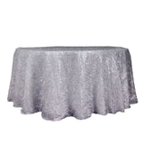 120inch Metallic Black Premium Tinsel Shag Round Tablecloth, Shimmery Metallic Fringe