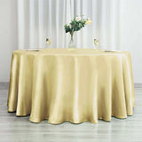 120inch Champagne Satin Round Tablecloth