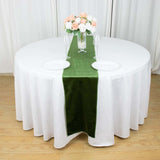 12inch x 108inch Olive Green Premium Velvet Sheen Finish Table Runner