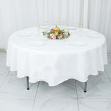 90" White Premium Polyester Round Tablecloth - 220GSM