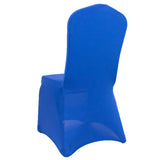 Premium Spandex Chair Cover with Foot Pockets for Banquet Chairs Royal Blue#whtbkgd