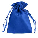 Blue satin drawstring bag for gifts or storage #whtbkgd