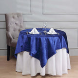 54inch x 54inch Royal Blue Seamless Premium Velvet Square Table Overlay, Reusable Linen
