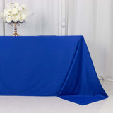 Royal Blue Premium Scuba Rectangular Tablecloth, Wrinkle Free Polyester Seamless Tablecloth