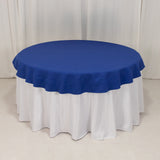 Royal Blue Cotton Blend Round Tablecloth - 70"