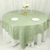 90inch x 90inch Sage Green Accordion Crinkle Taffeta Square Table Overlay