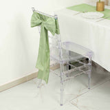 5 Pack | Sage Green Accordion Crinkle Taffeta Chair Sashes