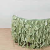 14ft Sage Green Curly Willow Taffeta Table Skirt