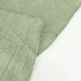 72x72inch Sage Green Accordion Crinkle Taffeta Table Overlay, Square Tablecloth Topper