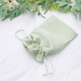 12 Pack | 5x7inch Sage Green Satin Drawstring Wedding Party Favor Gift Bags