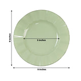 10 Pack Sage Green Heavy Duty Disposable Dinner Plates with Gold Ruffled Rim, Hard Plastic