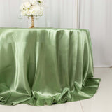 132inch Sage Green Seamless Satin Round Tablecloth