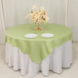 72x72inch Sage Green Lamour Satin Table Overlay, Square Tablecloth Topper