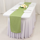 Sage Green Premium Scuba Polyester Table Runner, Wrinkle Free Table Linen