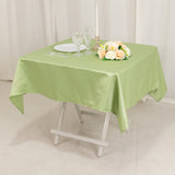 Sage Green Seamless Lamour Satin Square Table Overlay - 54inch