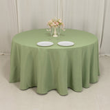 120" Sage Green Seamless Premium Polyester Round Tablecloth - 220GSM for 5 Foot Table