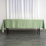 60"x102" Sage Green Smooth Satin Rectangular Tablecloth