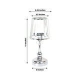 2-Pack 11inch Crystal Pendant Candle Holders - Classic Empire Lamp Shade Style in Silver