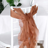 Terracotta (Rust) Chiffon Curly Chair Sash