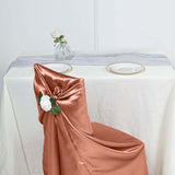 Terracotta (Rust) Satin Self-Tie Universal Chair Cover