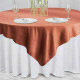 72" x 72" Terracotta (Rust) Satin Square Tablecloth Overlay#whtbkgd