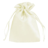 Ivory satin drawstring bag for gifts and favors #whtbkgd