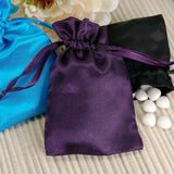 12 Pack | 5x7inch Eggplant Satin Drawstring Wedding Party Favor Gift Bags