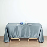 60"x126" Dusty Blue Satin Rectangular Tablecloth