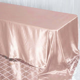 90x132Inch Dusty Rose Satin Seamless Rectangular Tablecloth