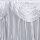 White Double Drape Table Skirt / Satin - 21'