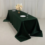 90x156inch Hunter Emerald Green Seamless Lamour Satin Rectangle Tablecloth for 8 Foot Table