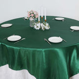 90" Hunter Emerald Green Satin Overlay Square Table Overlay