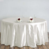 120 inch Ivory Satin Round Tablecloth