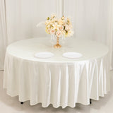 108inch Shimmer Pearl White Premium Scuba Round Tablecloth, Wrinkle Free Polyester Tablecloth