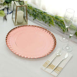 13Inch Heavy Duty Paper Charger Plates, Disposable Serving Tray Round With Scalloped Rims