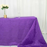 90x156inch Purple Accordion Crinkle Taffeta Rectangular Tablecloth