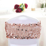 5 Pack | Big Payette Sequin Round Chair Sashes - Blush | Rose Gold