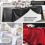 90 inch x 156 inch Champagne Premium Sequin Rectangle Tablecloth