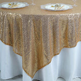 90" x 90" Gold Premium Sequin Square Overlay#whtbkgd