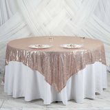 90" x 90" Blush | Rose Gold Premium Sequin Square Overlay