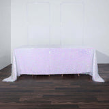 Sequin 90"x132" Rectangle Tablecloth Iridescent - Seamless Big Payette Table Cover